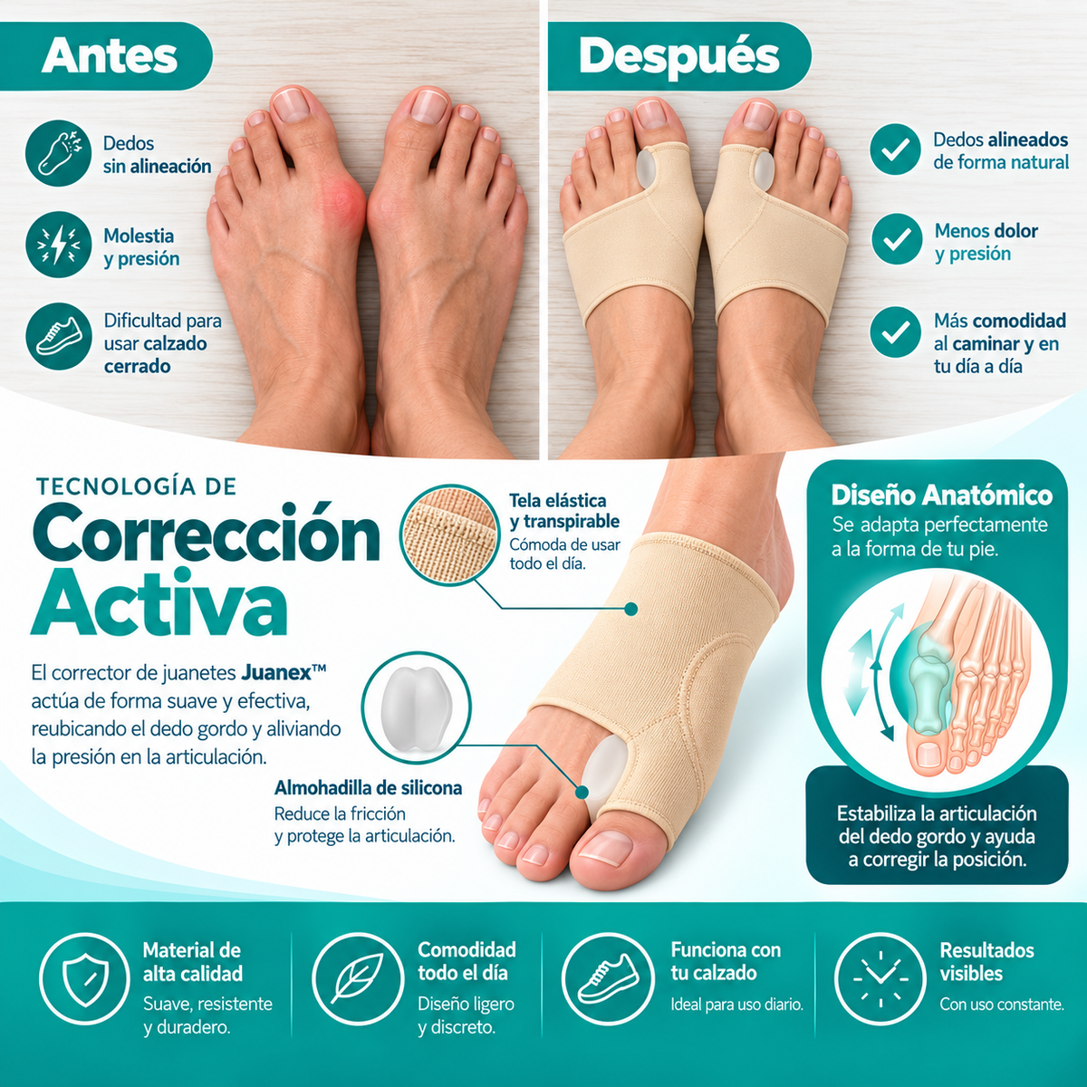 Corrector De Juanete Calcetin Protector